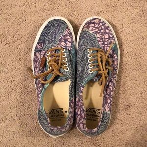 Vans teal & purple print shoe